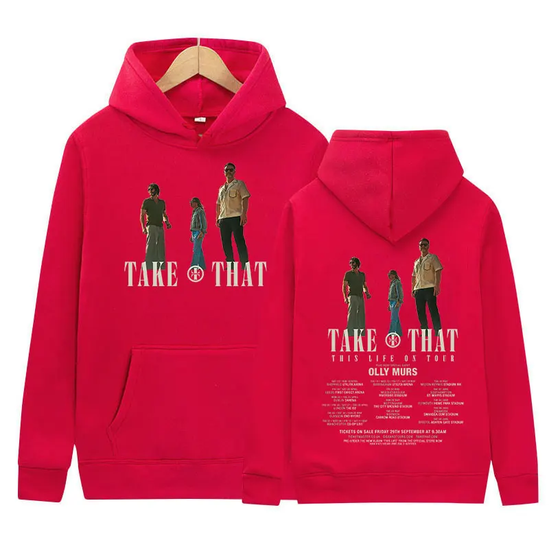 Hoodies de Hip Hop grandes para homens, roupas da moda, moletom, pulôver vintage, impresso, Take That This Life on Tour, Unissex, 2024