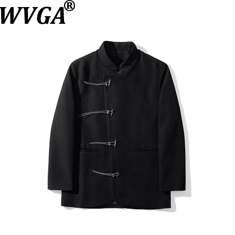 

Мужской весенне-осенний новый темный пиджак в китайском стиле, модный, с длинными рукавами, оверсайз, нишевый, шикарный, повседневный, с воротником-стойкой, W21921