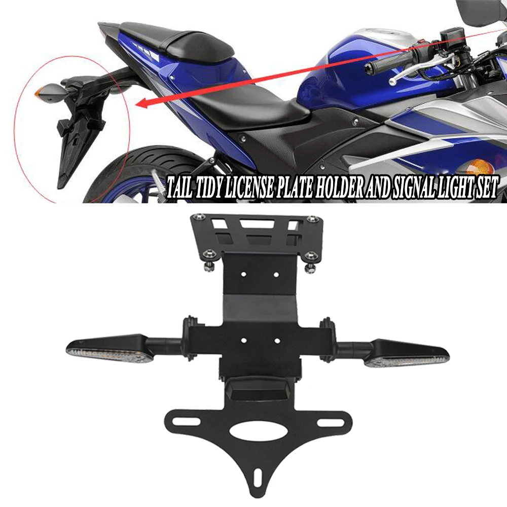 

License Plate Bracket Holder And Signal Light Set For Yamaha MT-25 / MT25 / MT 25 2015 2016 2017 2018 2019 2020 2021 2022-2024