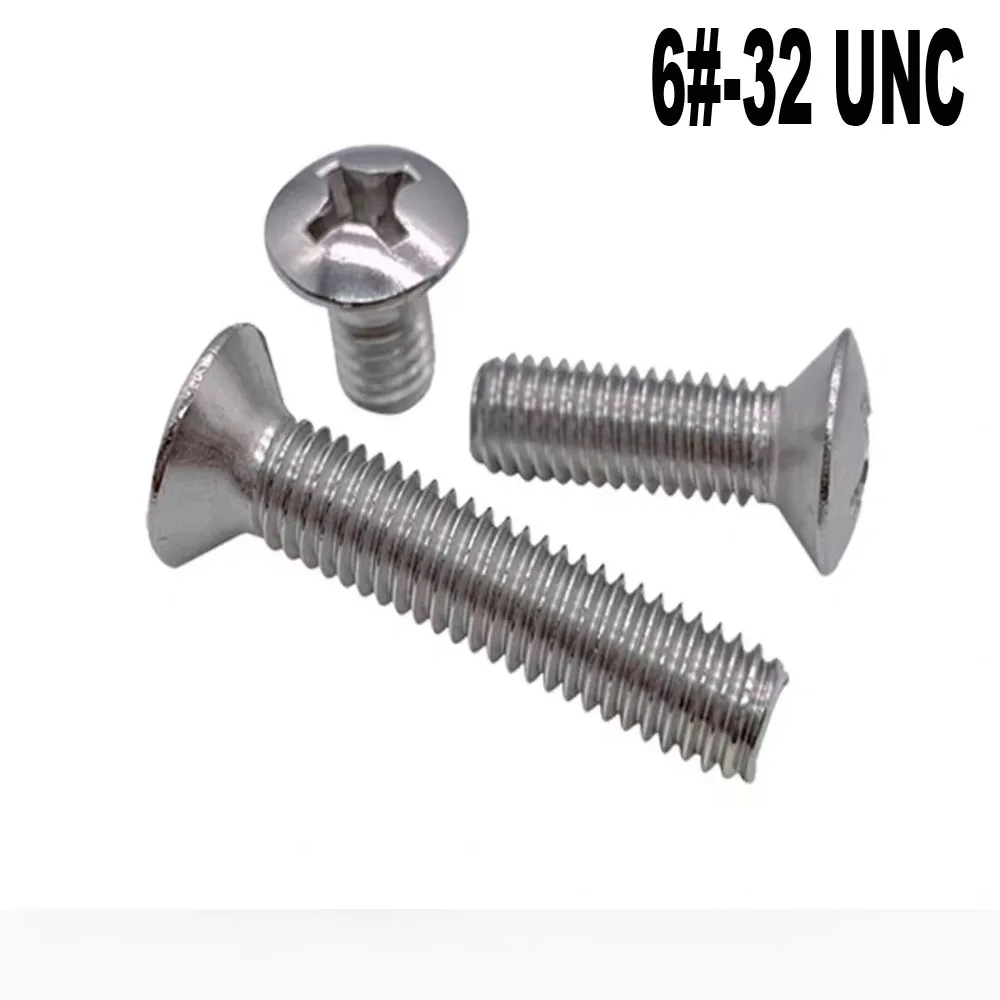 SUS304 Stainless Steel 6#-32 UNC Cross Salad Head Machine Bolts GB820 Phillips Raised Oval Half Countersunk Screws