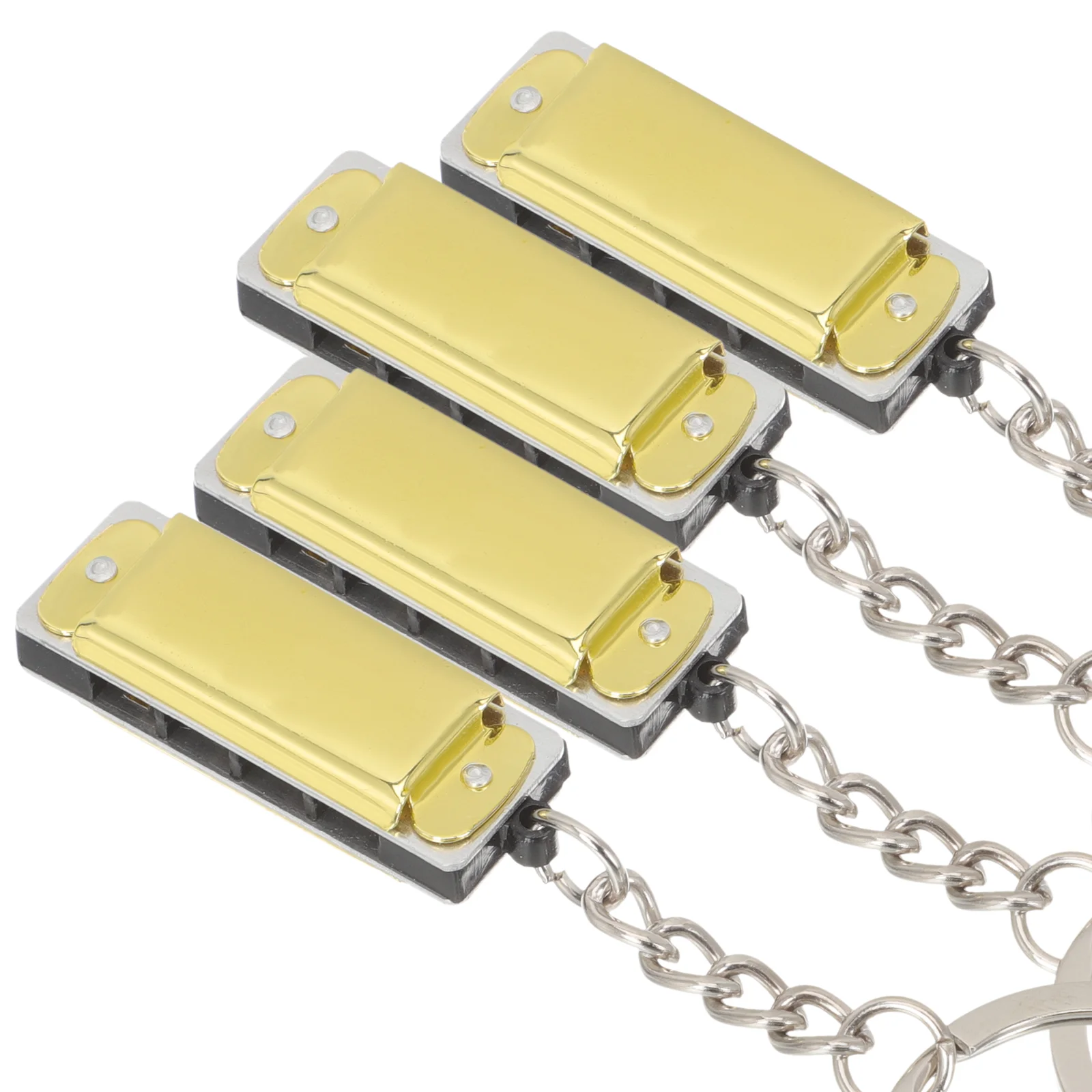 4 Pcs Harmonica Keychain Unique Hanging Keyring Backpack Pendant Accessories Multipurpose Decoration Metal Keychains Bag