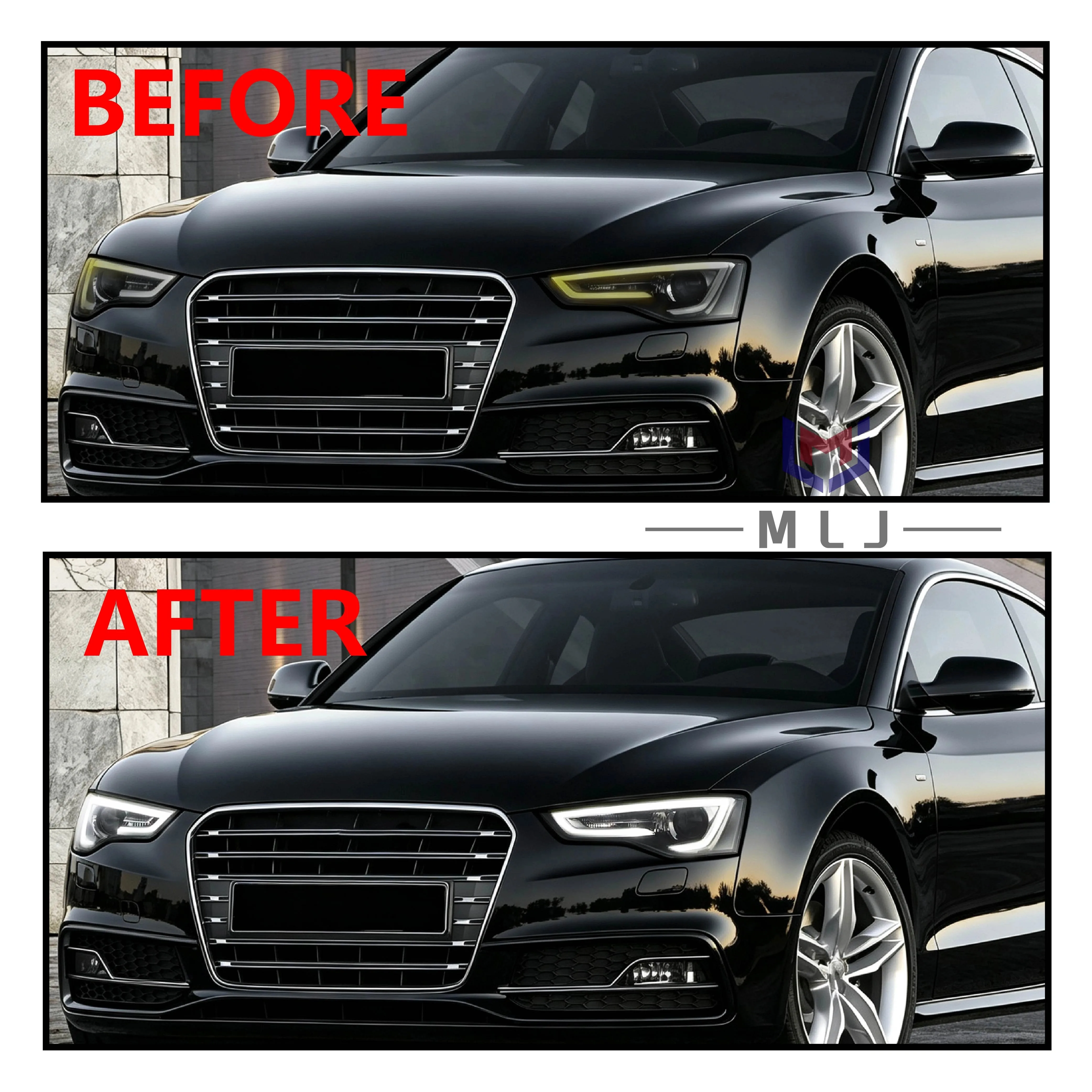 For Audi A5 S5 B8.5 2012-2016 DRL Headlight Light Guide Plate Daytime Running Light Acrylic Tube Bar Angel Eye Ring Angel Eye