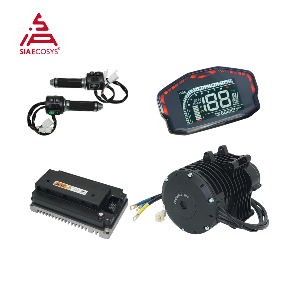 QSMOTOR  138 3000W V3 70H 5500W Max Continuous 72V 100KPH Mid Drive Motor Conversion Kit with EM200-2SP Controller