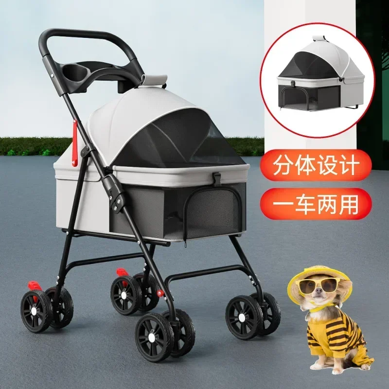 Pet Scooter Basket Trolley Go Out Small and Medium Sized Dog Teddy Cat Lightweight Folding Outdoor Pet Trolley