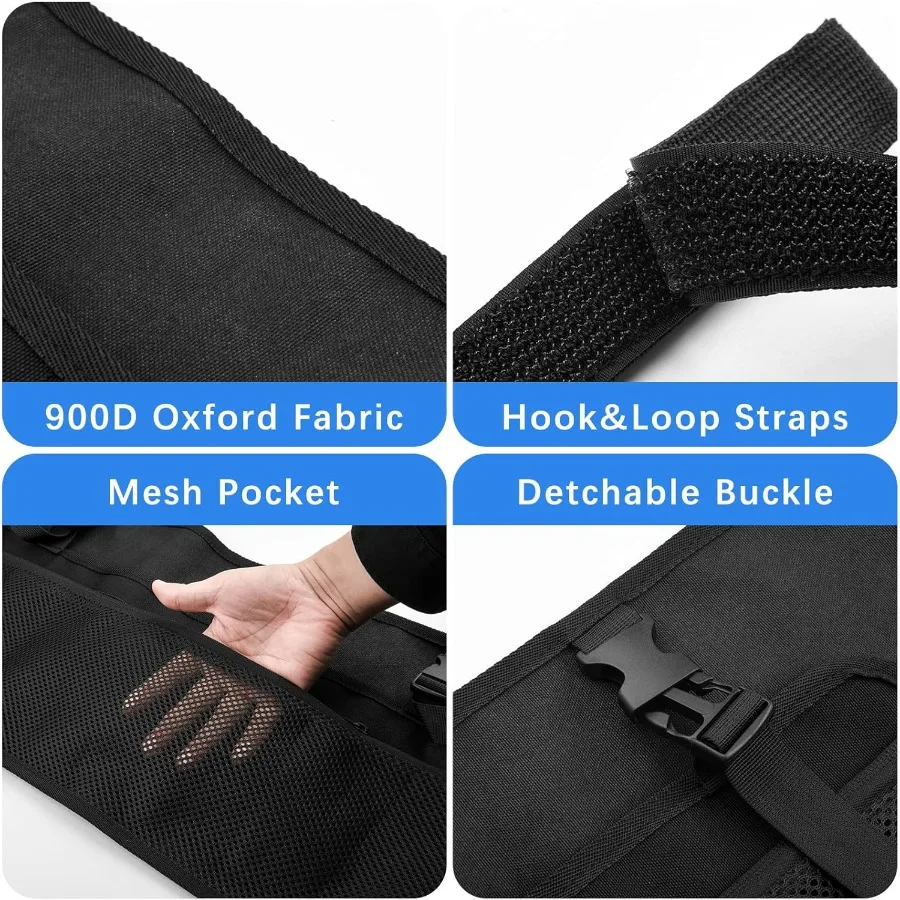 Tasca laterale pieghevole per vagone per ombrellone Borsa portaoggetti Oxford 900D con custodia in rete per accessori per carrello da giardino pieghevole Ba