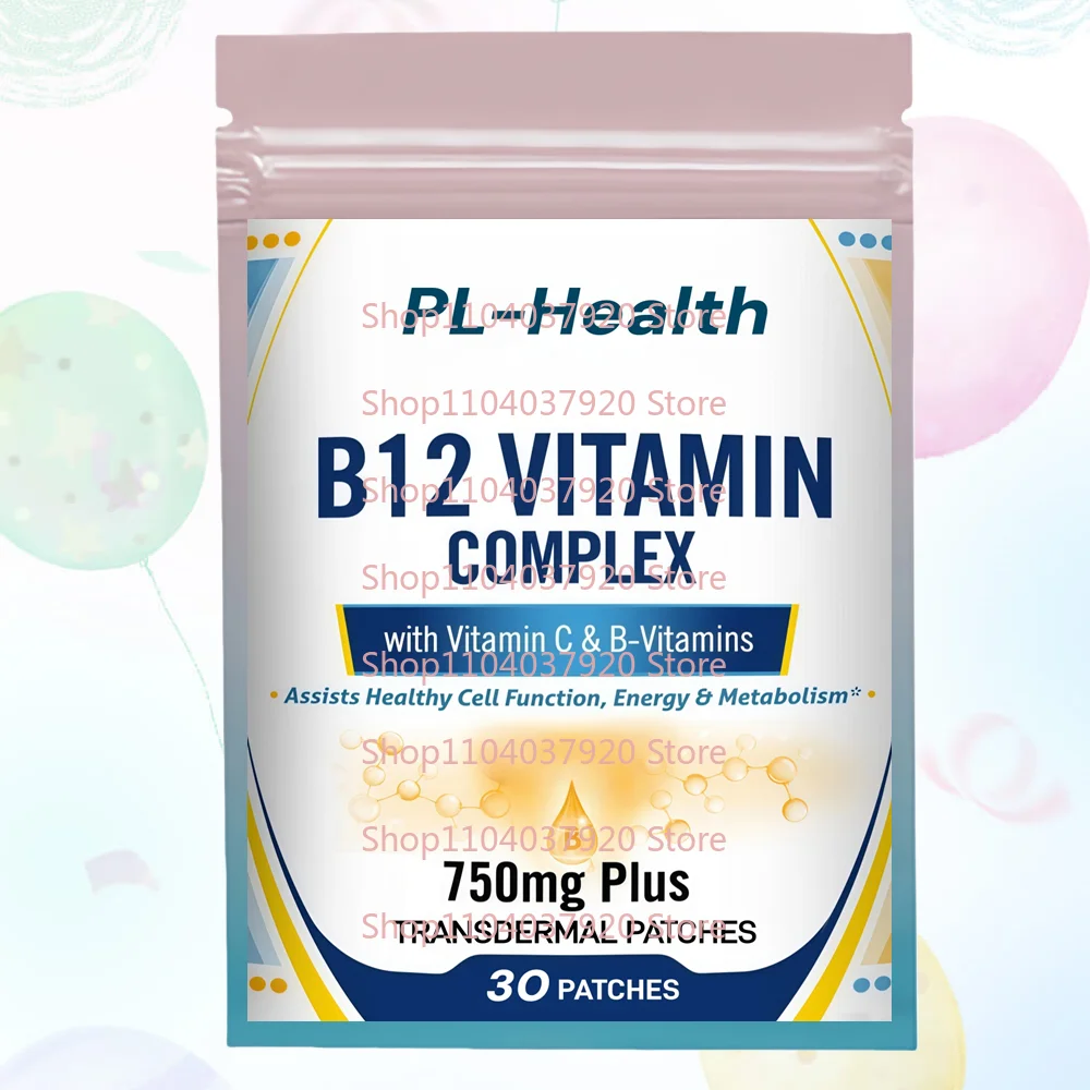 

30 Patches Vitamin B Complex Transdermal Patches with Vitamin C for Energy, Metabolism, Immune Boost