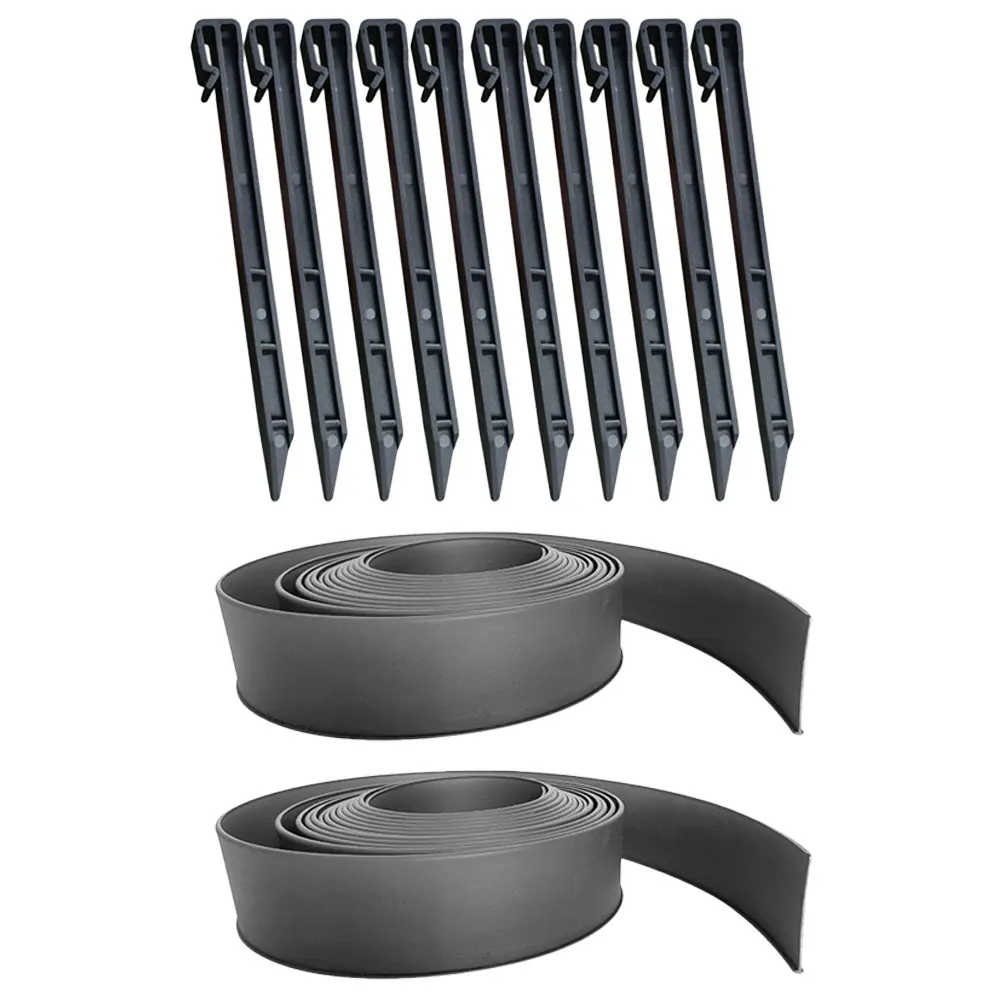 

1 set Black Shaped Edging PE Material 2M Landscaping Lawn Pathways Garden Garden Barrier Borders