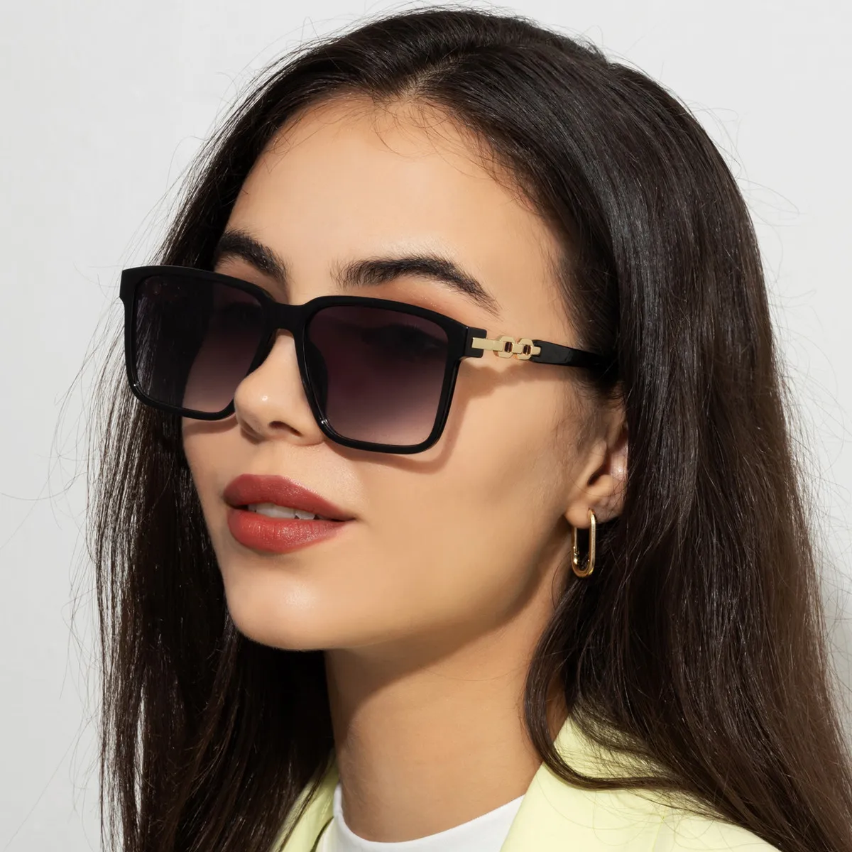 Fashion Womens Sunglasses Square Style Sun Glasses Accessories Gradient Lens Anti-UV400 Luxury Brand Oculus Eyeglasses Female