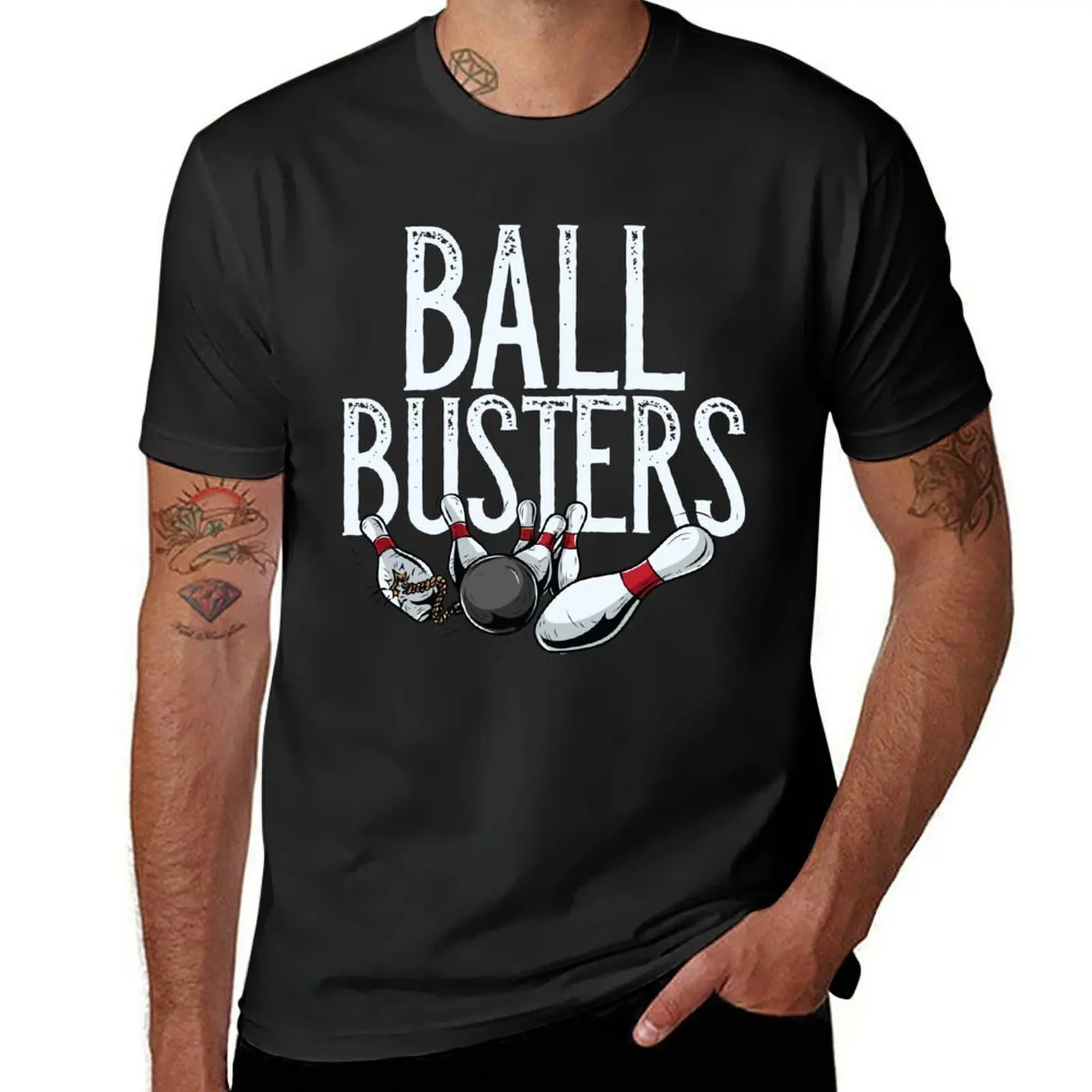 

Ball Busters, Funny Bowling Team Name T-Shirt Funny t-shirt vintage clothes funny meme t-shirts Men's t-shirts