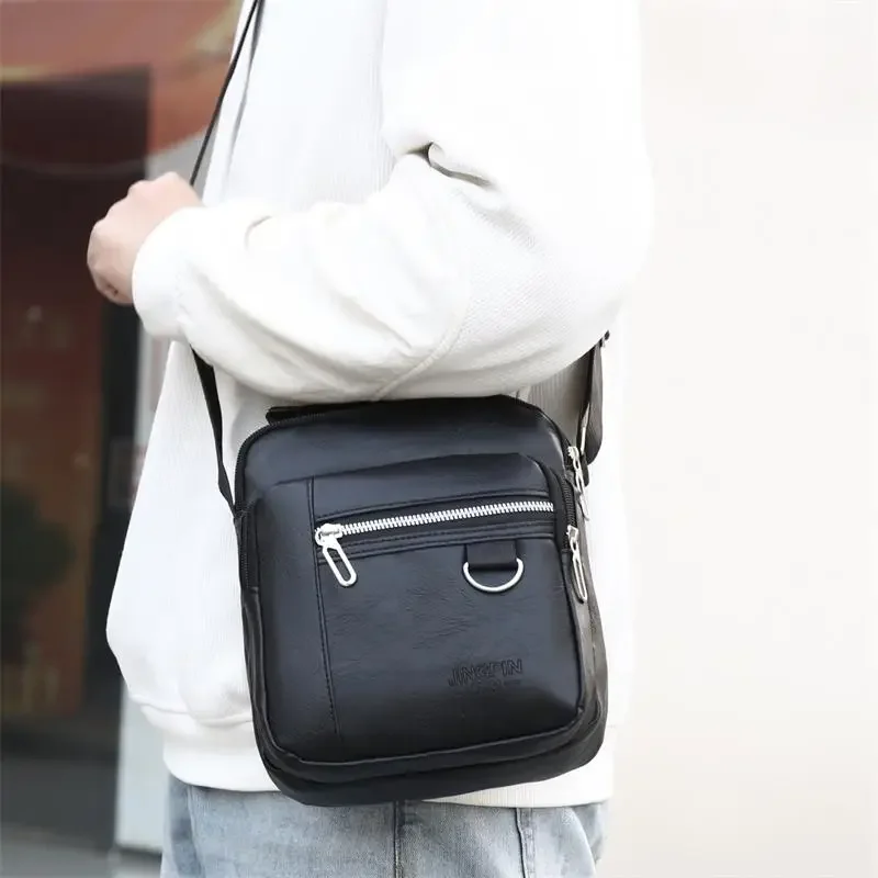 Heren PU lederen crossbody schoudertassen Hoge kwaliteit Tote Fashion Business Man Messenger Bag Leren tassen Fanny Pack