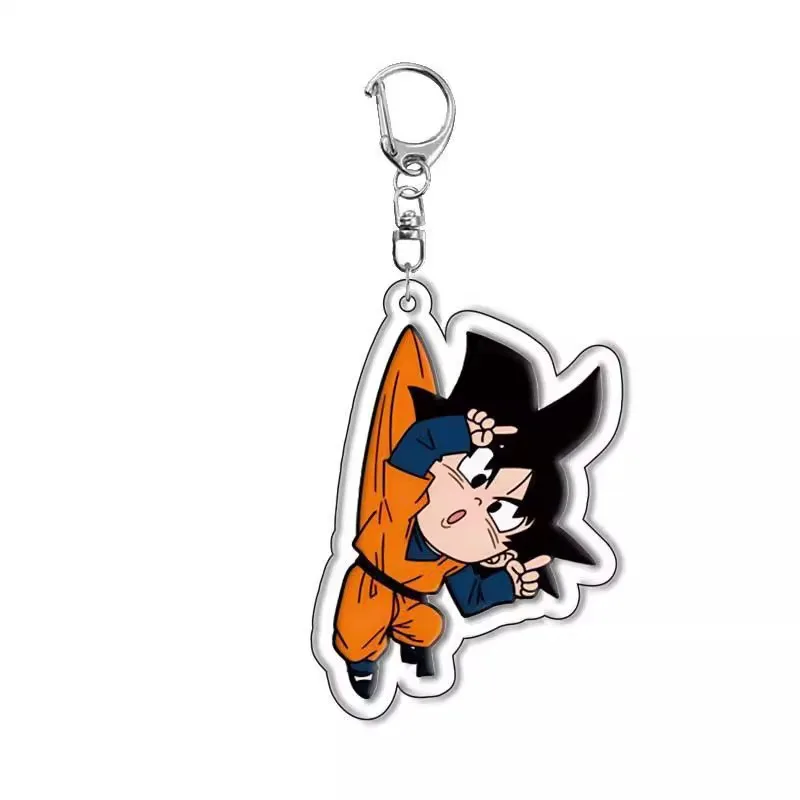 Anime Figure DRAGON BALL Z Son Goku Frieza Vegeta IV Yamcha Android 18 17 Majin Buu Piccolo Transparent Acrylic Keychain Gifts