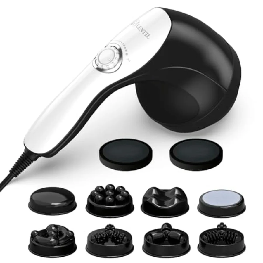 

Cellulite Massager for gym, office, home, travel use; ABS plastic, black; 8 interchangeable massage heads, lymphatic drainage a
