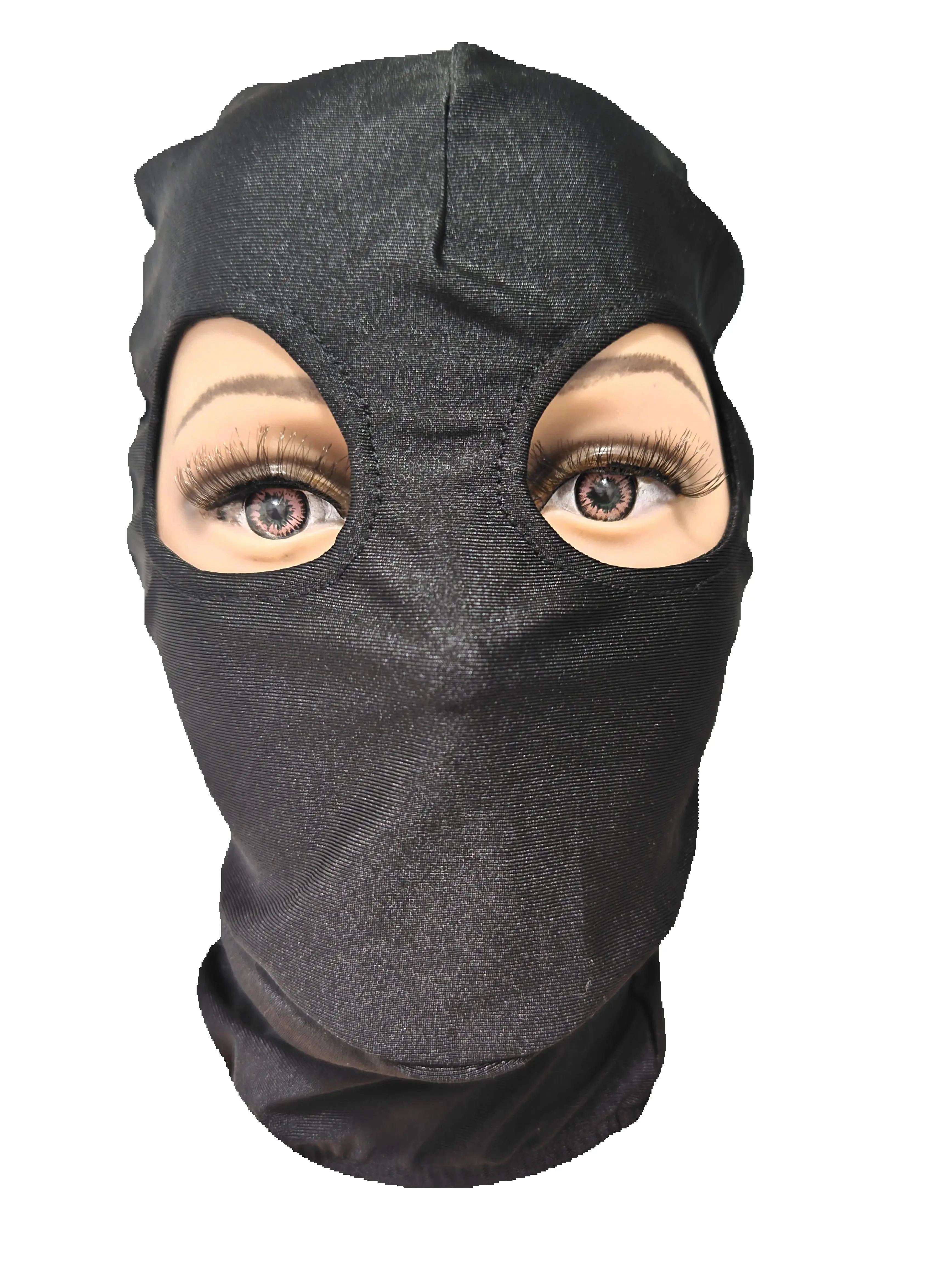 Masque gris foncé d'halloween, Costumes de Cosplay à grand trou pour les yeux ouverts, capuche en spandex, Costumes Zentai, accessoire de fête