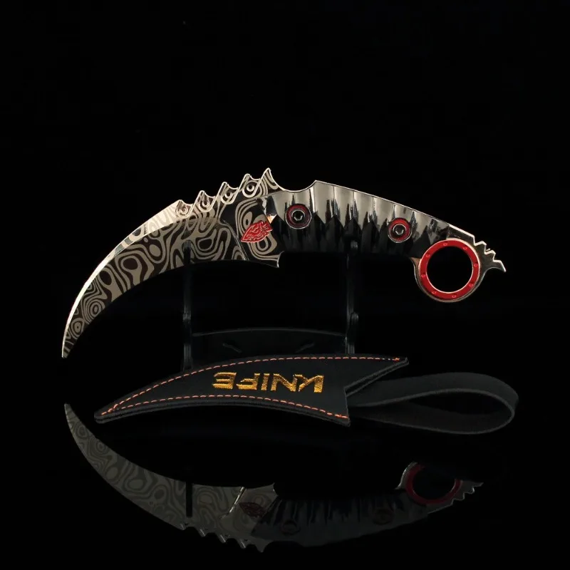 18 سنتيمتر ساحة اندلاع الربع الأخير مخلب سكين نموذج معدني مع الحافظة لعبة لانهائي Karambit السكاكين العسكرية السلامة الدعامة لعبة الأولاد