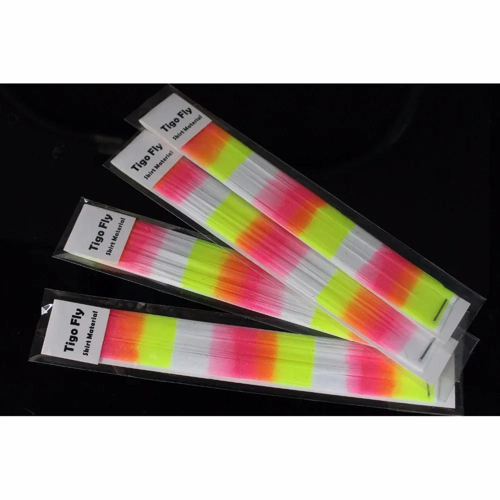 

Tigofly 4 pcs Silicone Skirts Multi-colors Rainbow DIY Spinner Bait Squid Rubber Legs Strands Fly Tying Materials