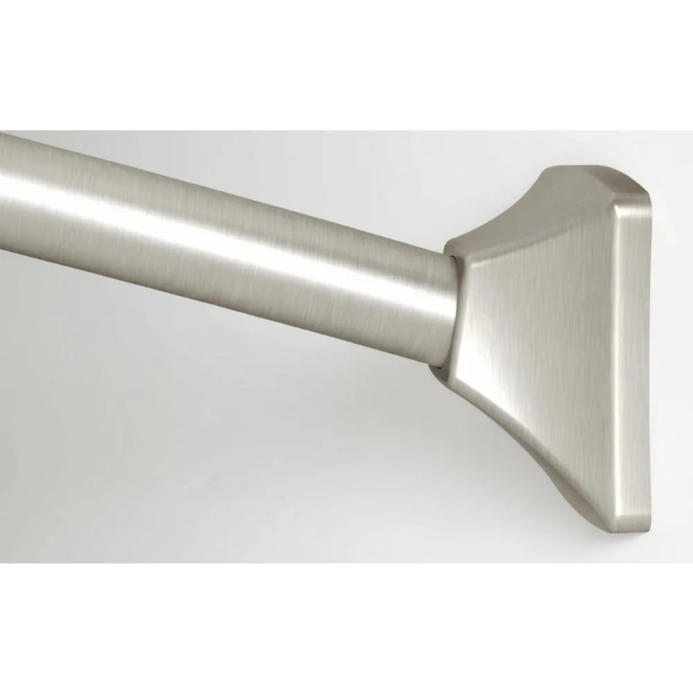 

72-Inch Adjustable Curved Shower Rod, Wall Mounted Bathroom Curtain Rod with Brushed Nickel Finish for Extra Space