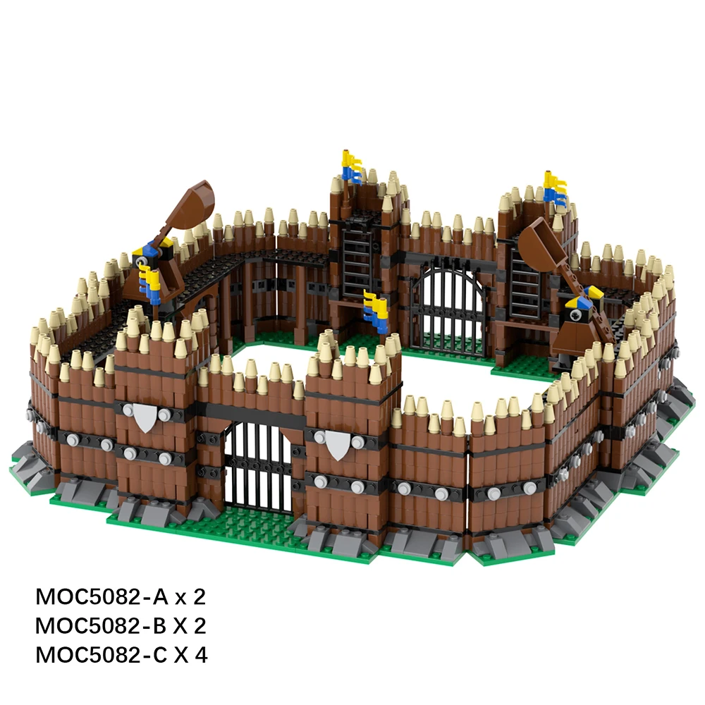 MOC5082 Castle Brick Medieval Military Construction Gate Compatible Figure Building Blocks Friends Gift Toys For Children Adult