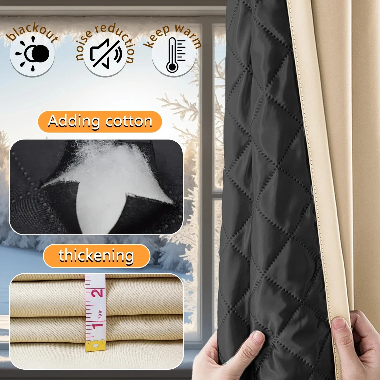 Custom Winter Cotton Curtains Cold-proof/Soundproof/Blackout/Waterproof Curtains Thick Curtains For Bedroom/Livingroom/warehouse