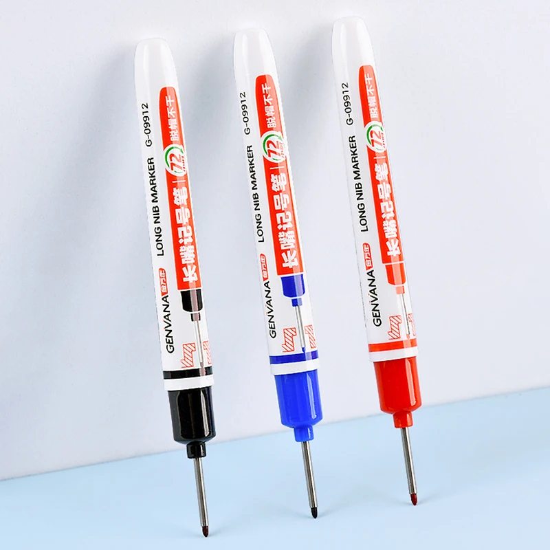 

20mm Deep Hole Marking Pen - Extra Long Tip Oil-Based Marker for Woodworking & Tile Laying, Precision Line Drawing onRough Surfa