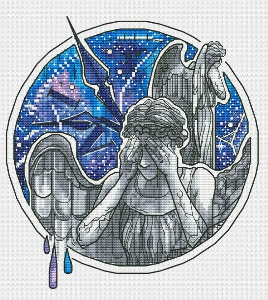 Crying Angel Cross Stitch Kit Cross stich Kits Homfun Craft Cross Stich  Decorations For Home Homefun