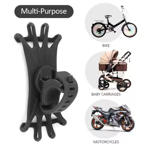 Silicone Strap Holder Universal Bicycle Phone Holder Anti-Slip Elastic Silicone Mobile Phone Holder Shockproof Bike Accessories