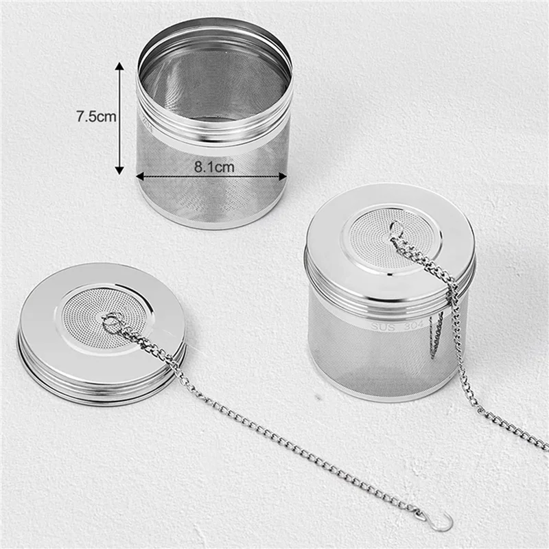 

COSW-6 Pcs Large Tea Ball Infuser For Loose Leaf Tea & Spice Infuser For Cooking, Threaded Lid, Extra Fine Mesh Tea Strainer