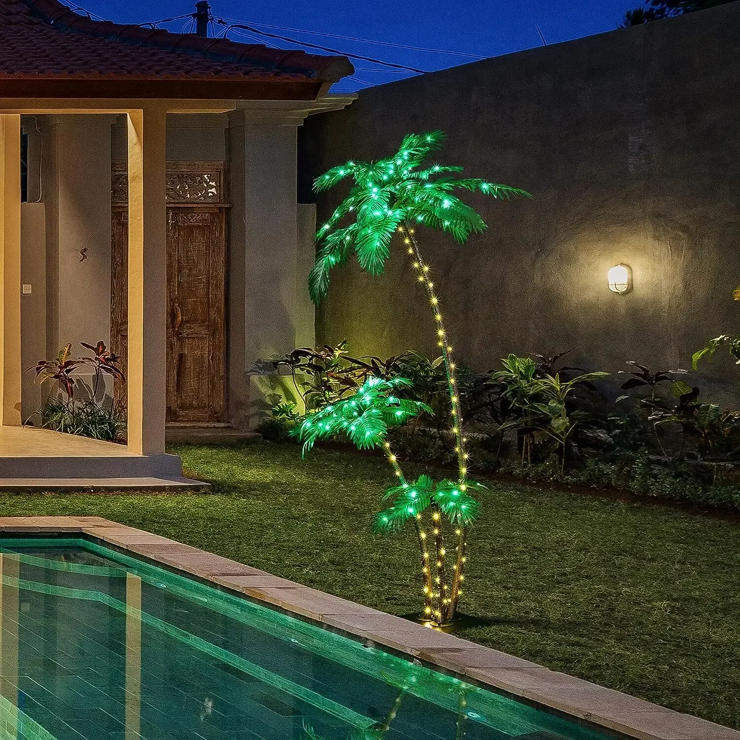 

6' LED Lighted Outdoor Palm Tree Artificial Tree Waterproof Tiki Bar Party Decor
