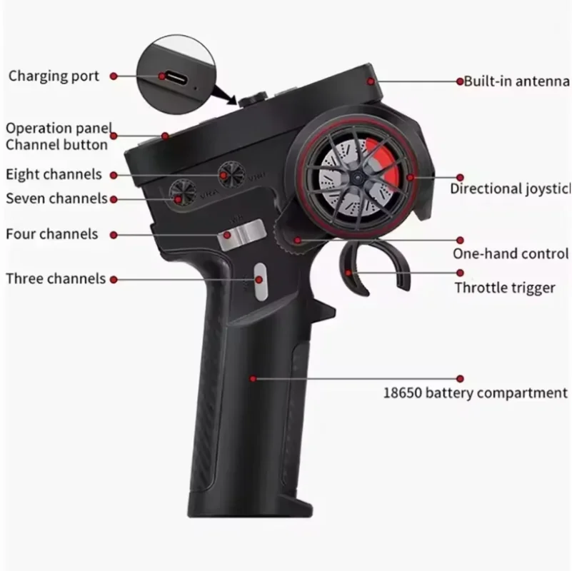 HOTRC CT-6B 8CH 2.4Ghz nadajnik radiowy pilot z odbiornikiem F-08A dla RC samochód łódź samolot Quadcopter Tank