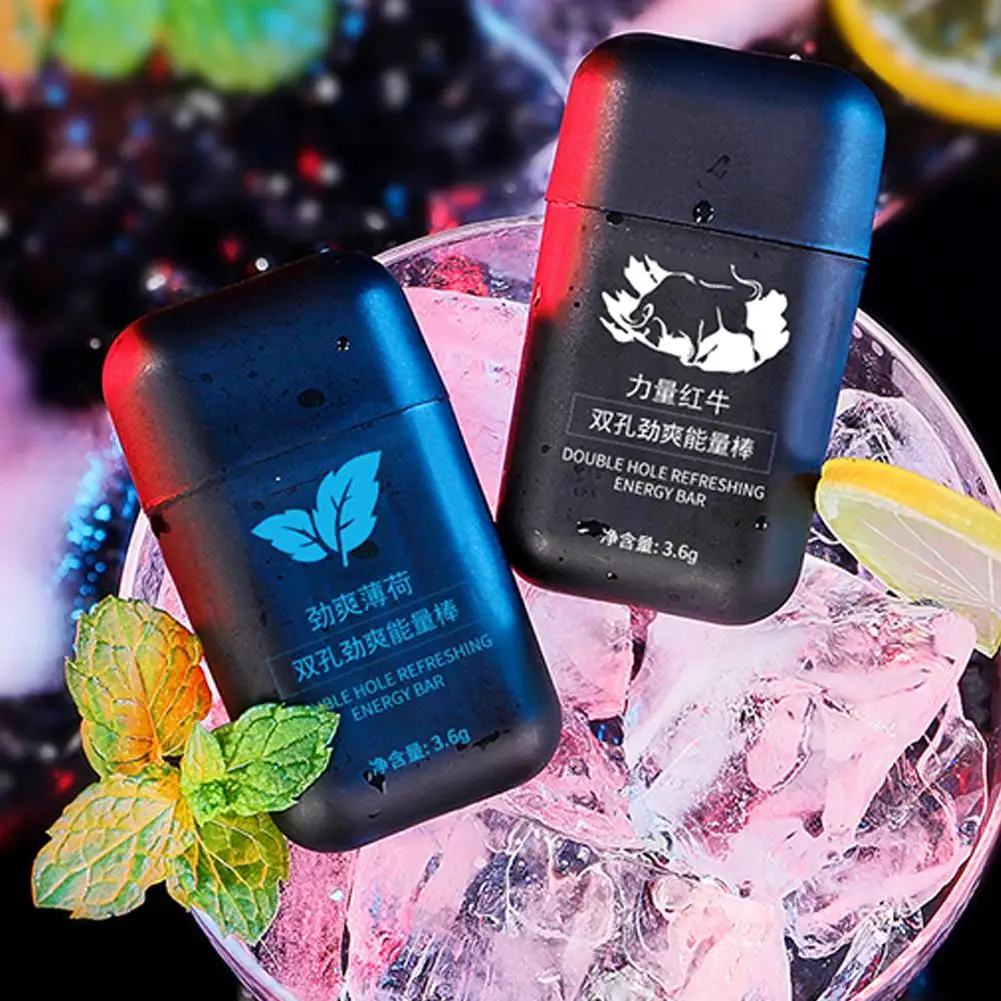 6 Scents Double Hole Energizing Energy Bar Aromatherapy Nasal Inhaler Energy Vapors Stick Aromatherapy Stick Stimulating Scent