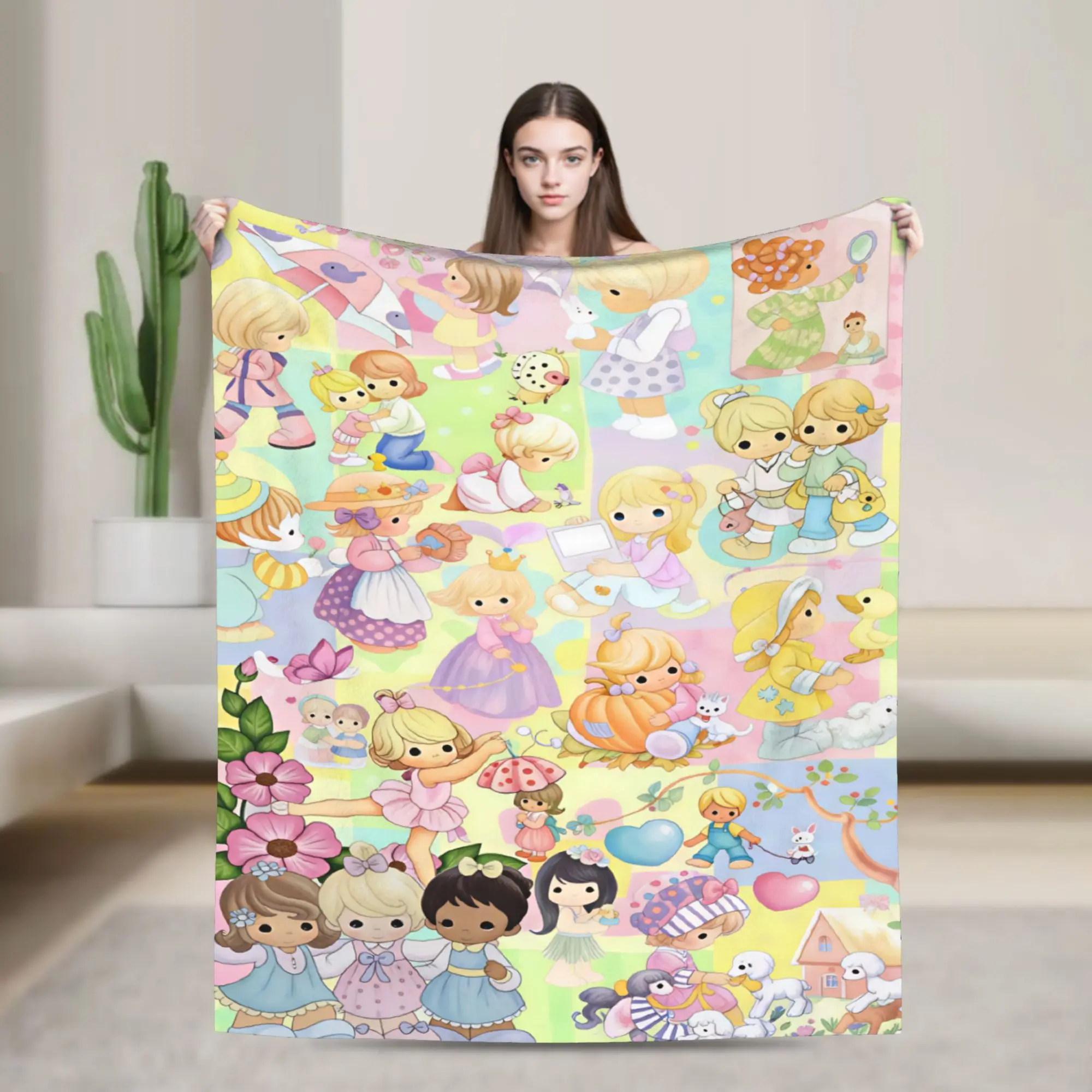 Precious Moments   Blanket  Super Soft Street Trend Plush Throw Blanket For Outdoor Decorative Flannel Bedspread Bed Cover