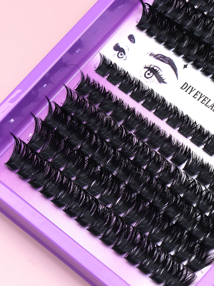 192 piezas de extensiones de pestañas C curl negro estilo DIY, divertidas, 3D visón, naturales y gruesas 4