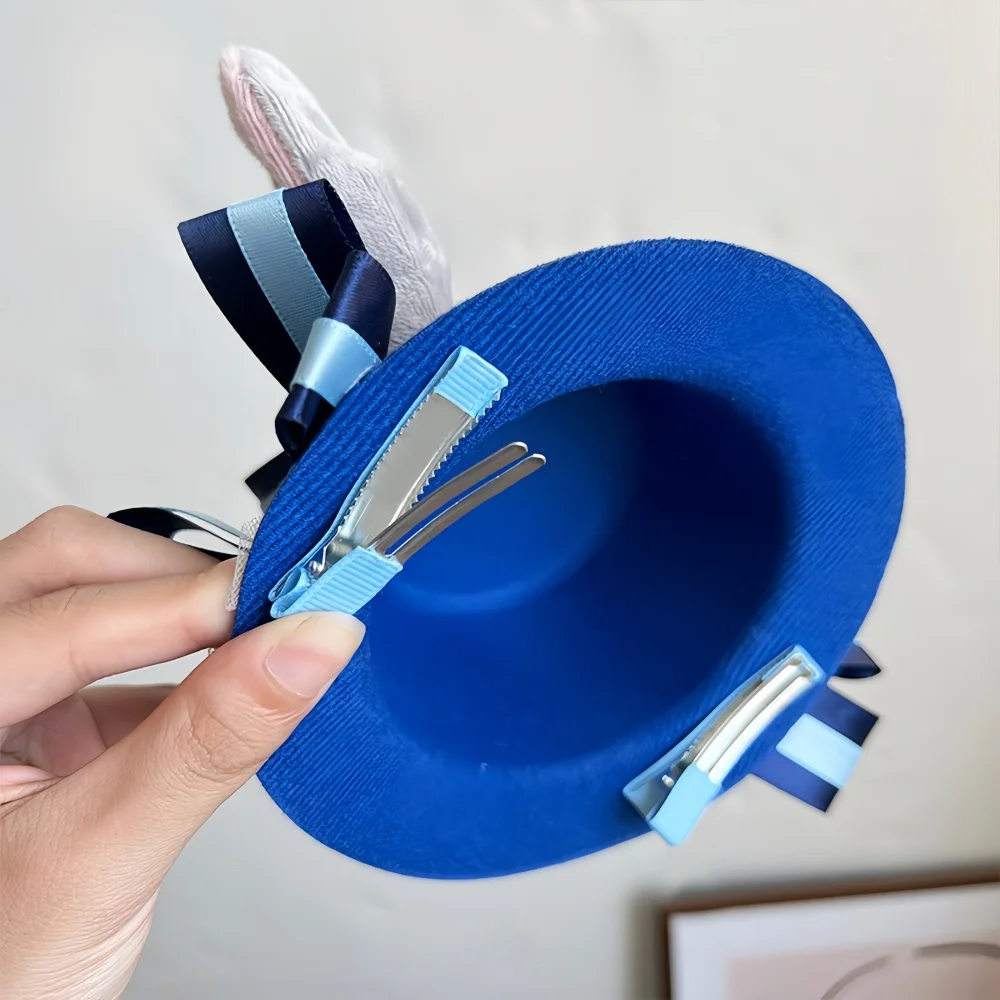 قبعة شريف مع أذن أرنب قابلة للانحناء لفيلم تنكري إكسسوار أزياء الهالوين للحفلات أنيمي أرنب ضابط الشرطة أغطية الرأس