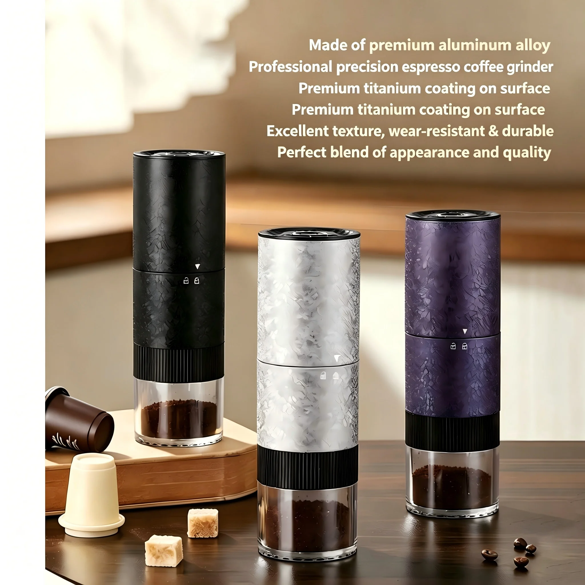 NEXBOR STREAM 2026 New Upgraded Portable Electric Coffee Grinder with 420 Stainless Steel Burrs - 40 Adjustable Grind Settings