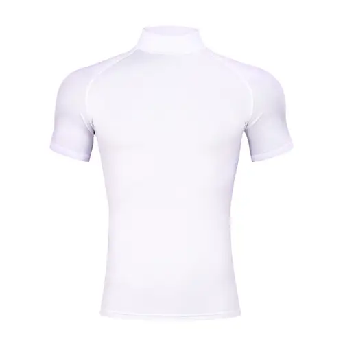 Mens Bodybuilding Sports Tight T-shirt Summer Compression Turtleneck Short Sleeve Gym Fitness Running Quick Dry Male Workout Top - Image 7