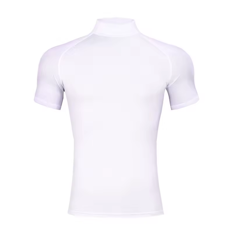 Mens Bodybuilding Sports Tight T-shirt Summer Compression Turtleneck Short Sleeve Gym Fitness Running Quick Dry Male Workout Top - Image 7