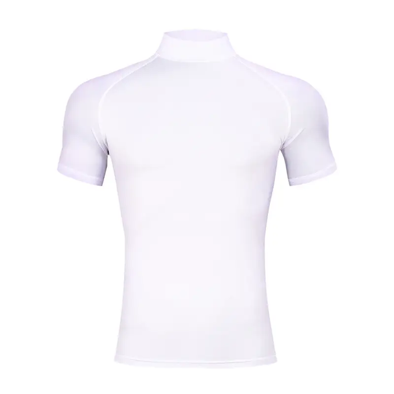 Mens Bodybuilding Sports Tight T-shirt Summer Compression Turtleneck Short Sleeve Gym Fitness Running Quick Dry Male Workout Top - Image 7