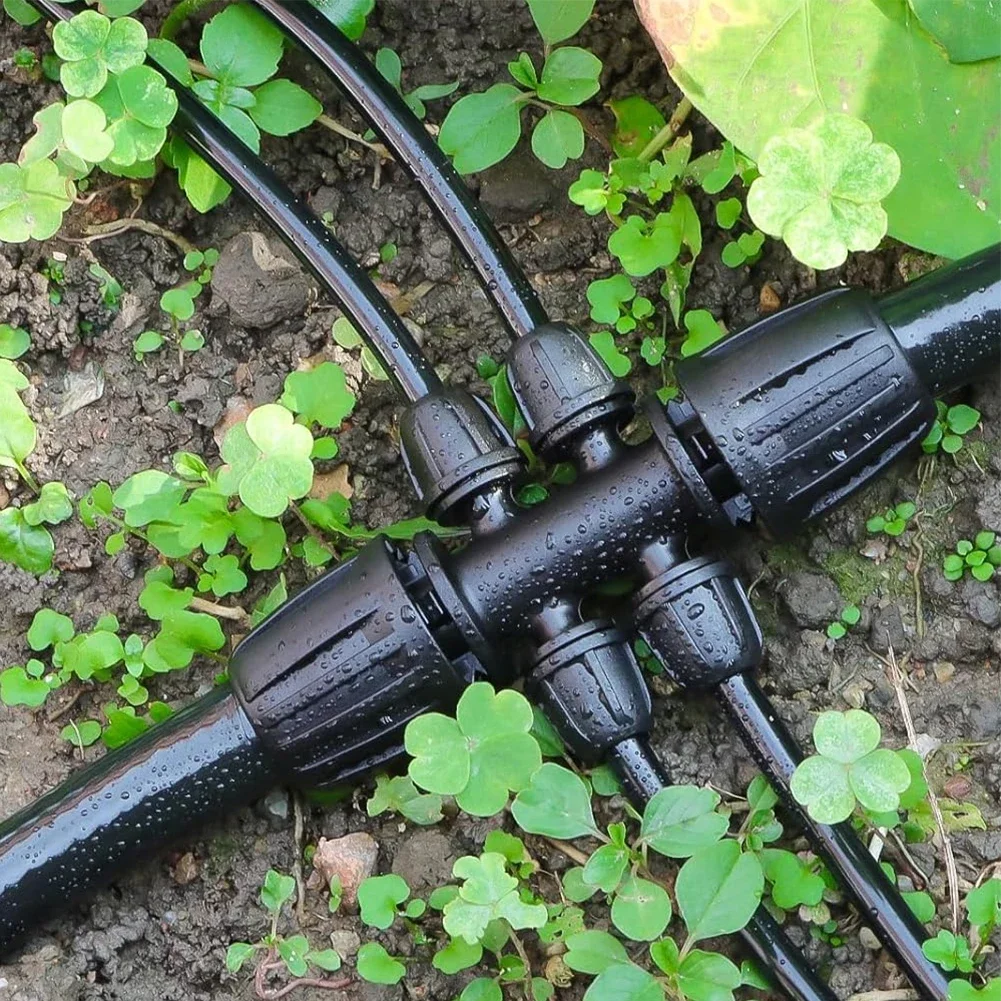 

6-Way Barbed Connector Barbed Lock Irrigation Connector Raised Beds Multi-Purpose Application Robust Construction