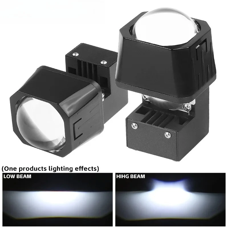 

1.5 Inch Bi LED Projector Headlight with Halo Quad Lens Dual Beam High Low Super Bright Car Motorcycle LED Headlamp Retrofit
