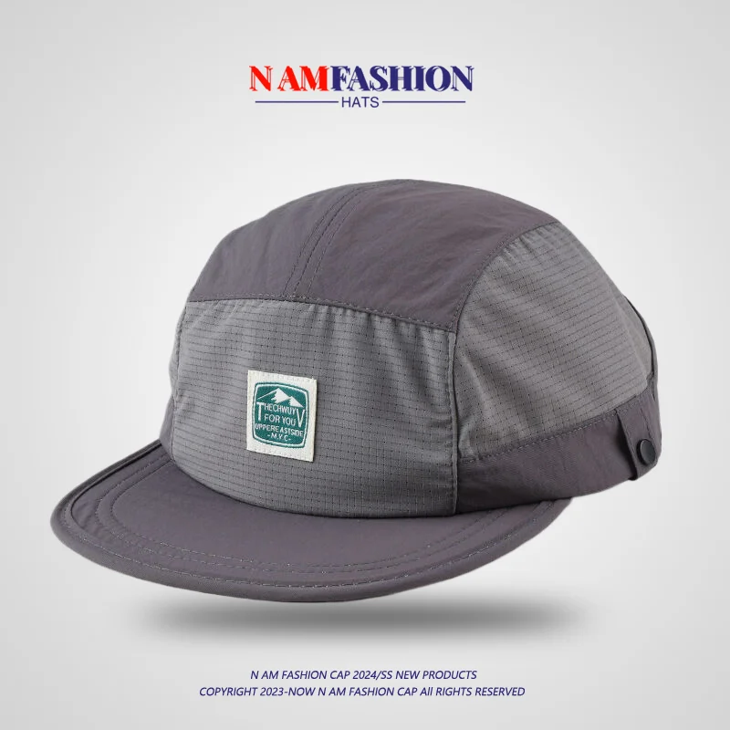 Niche Short Along Brim Retro Quick-drying Street Skateboard Hip-hop Hat Summer Men and Women Five-panel Sunshade Baseball Cap