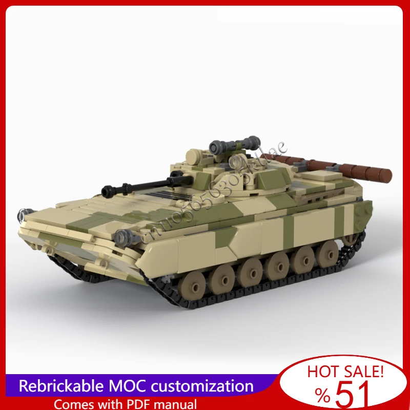 

670 Parts MOC Customize Battle Series BMP 2D Camouflage Tank Model DIY Assembled Educational Creative Children Toys Xmas Gifts