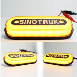 Truck modification side light 24V grille small yellow light with logo, side skirt light, width indicator light, Eucar LED flash