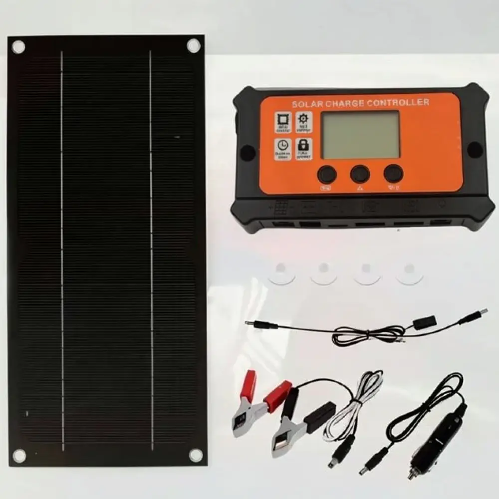 12V Solar Trickle Charger For Car Battery Maintenance Portable Solar Panel Power Supply For Motorcycle Boat RV Camper