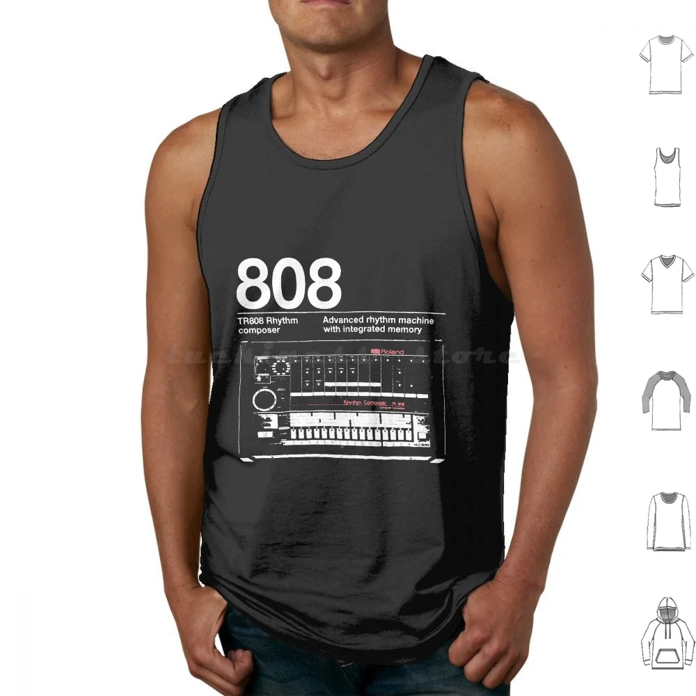 

Потертые майки 808, жилет без рукавов 808, барабанная машина Synth Roland 909 707 303, электронный винтажный Kanye West Ableton Rap