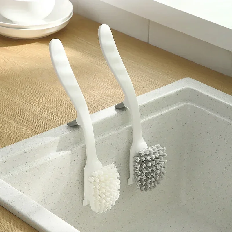 Multifunctional Kitchen Brush Hunging Long Handle Pan Pot Brush Dish Bowl Washing Cleaning Brush Household Kitchen Clean Tools