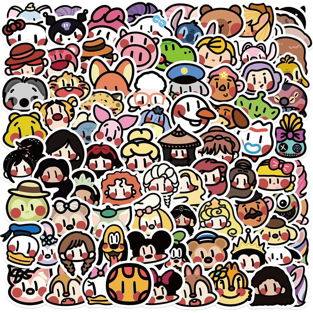 100pcs Old School Cartoon Characters Sticker Phone Skateboard Trolley Case Decals Backpack Waterproof PVC Sticke Kids Toy﻿﻿﻿﻿﻿