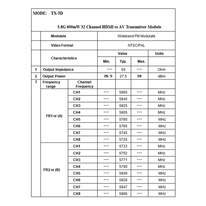 TX-5D 5,8G 600MW 32CH 7-24V-совместимый и CVBS для аудио видео модуля передатчика для Gopro Hero 3 3 + 4 легко установить