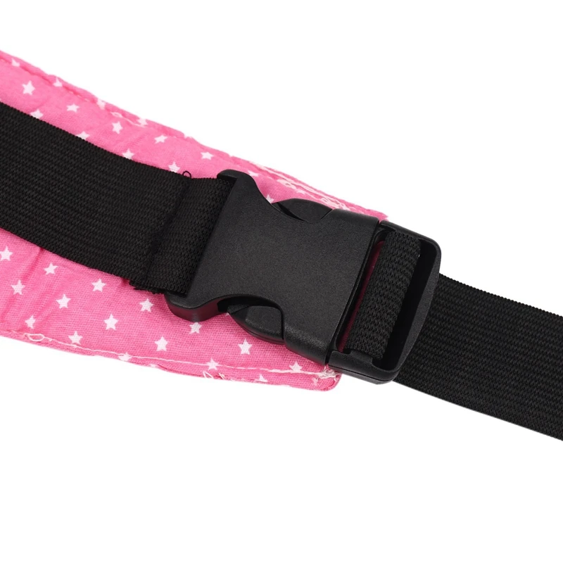 2Pcs Fixing Band Baby Kid Head Support Holder Star Print Sleeping Belt Baby Stroller Safety Seat Holder Belt(PINK)