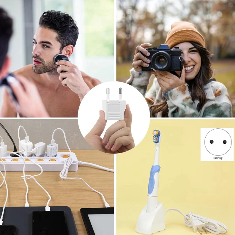 European Plug Adapter 20Pcs US To Europe Plug Adapter,European Travel Type C Plug Adapter,Europe Power Converter EU Plug