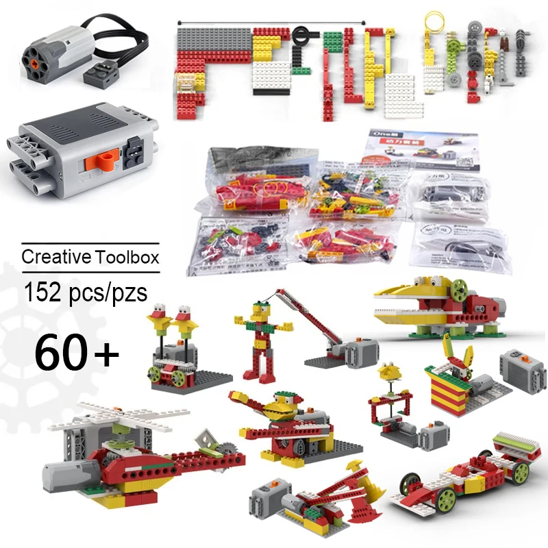 

152Pcs/lot Technical Building Block Parts Pack fit for WeDo 1.0 Robotics Construction Set STESM Educational DIY Bricks Toys Gift