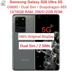 Samsung Galaxy S20 Ultra 5g 256gb G9880 Unlocked Mobile Phone Dual Sim  Snapdragon 865 Octa Core 6.9